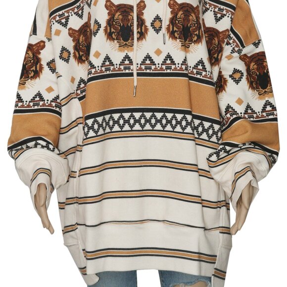 Free People Sprint To The Finish Printed Hoodie Color Tiger Jacket Top - Picture 8 of 8